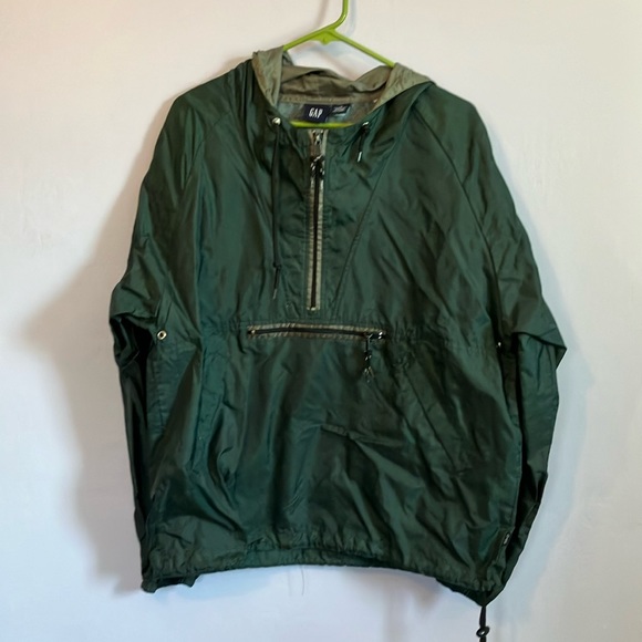Gap men’s dark green quarter zip windbreaker jacket - Picture 1 of 12